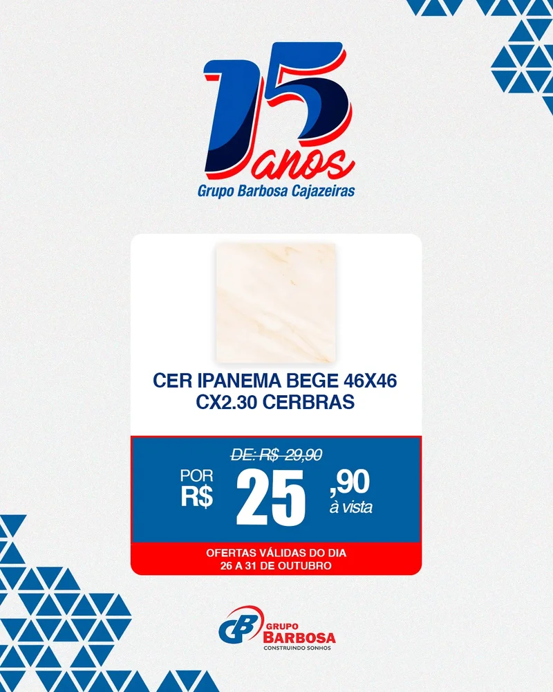 Cerâmica Ipanema Bege 46x46 Cx 2,30
