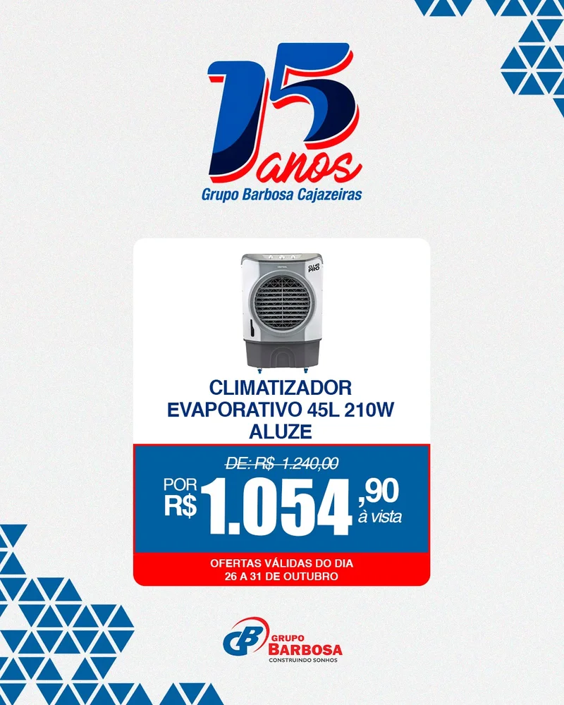 Climatizador Evaporativo 45L 210W